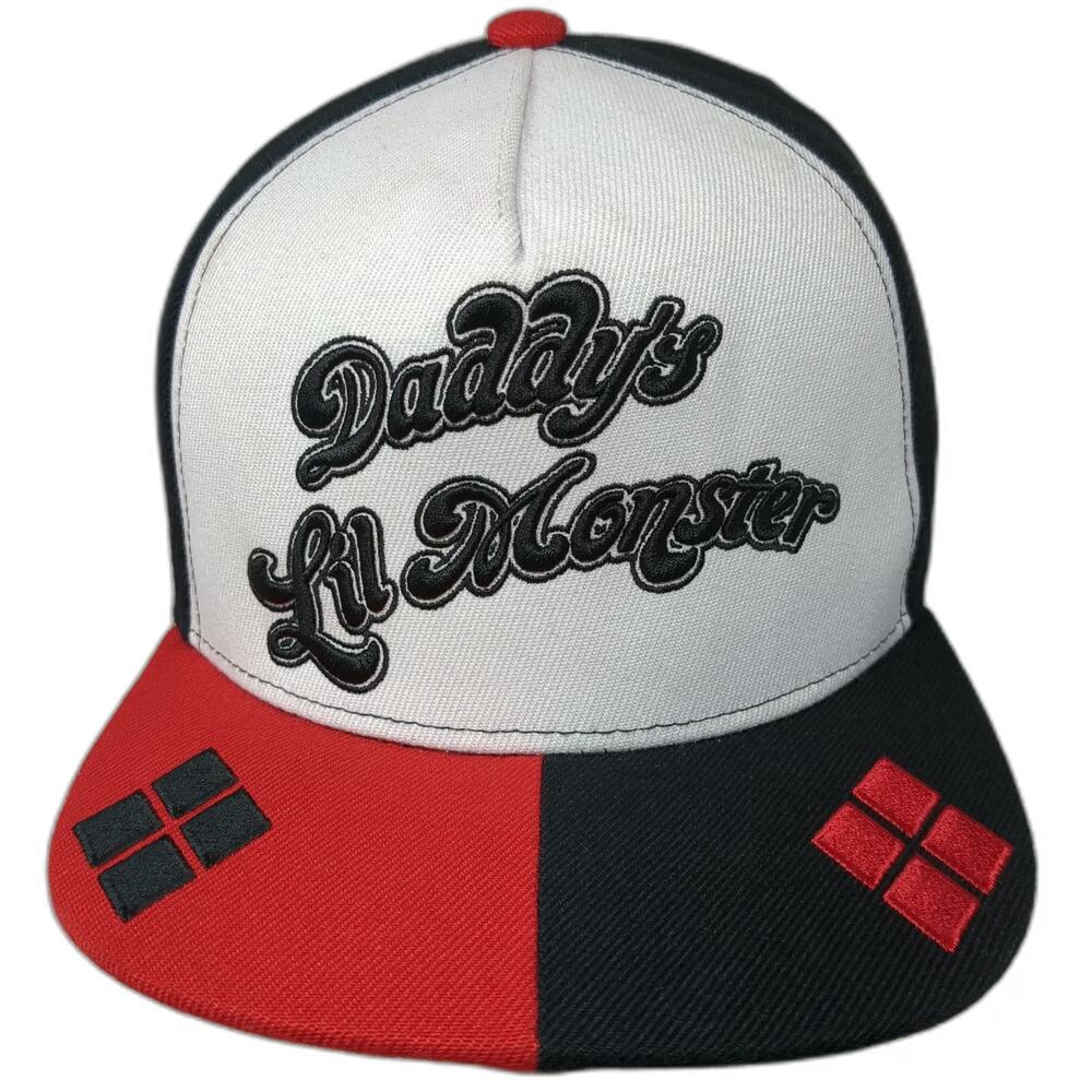 Suicide Squad 5 Panel White Black Red Snapback OSFM Harley Quinn Hat Diamonds